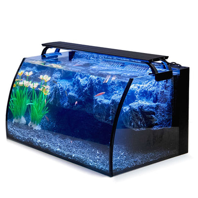 Kit Acuario 8 Galones Vidrio Curvo con LED y Filtro | Hygger HG906
