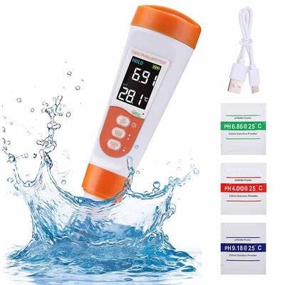 Medidor de Calidad de Agua 5 en 1: TDS, EC, pH, Sal y Temperatura | Hygger HG239
